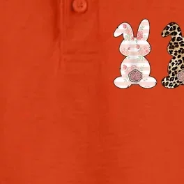 Trio Floral Easter Bunny Cute Dry Zone Grid Performance Polo