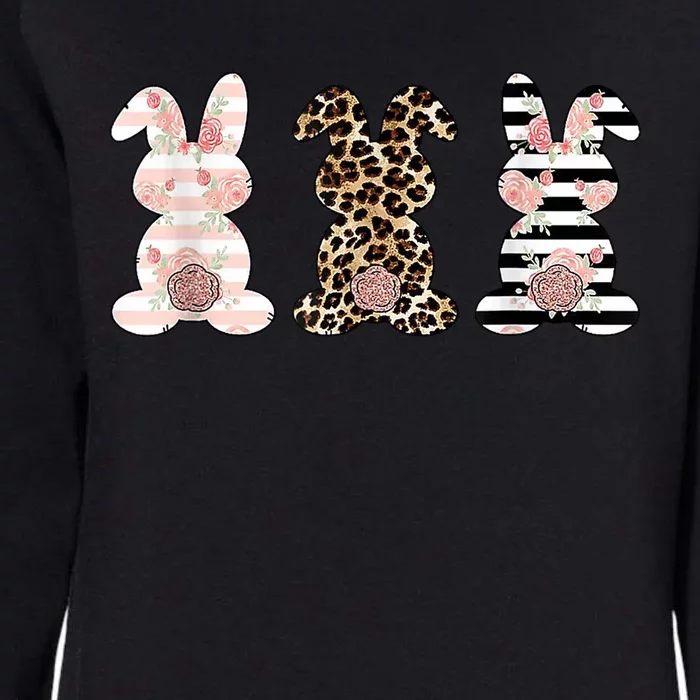 Trio Floral Easter Bunny Cute Womens California Wash Sweatshirt