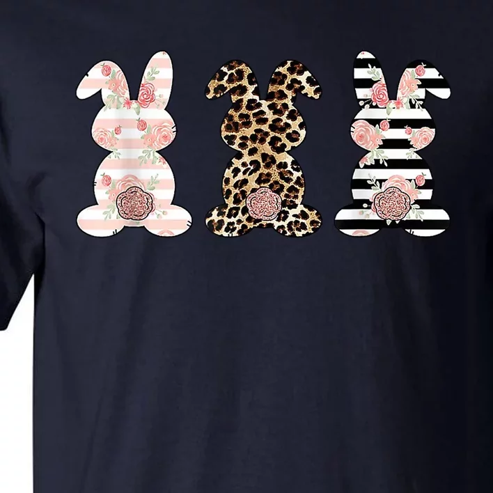 Trio Floral Easter Bunny Cute Tall T-Shirt