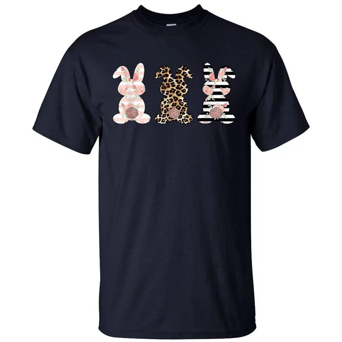 Trio Floral Easter Bunny Cute Tall T-Shirt