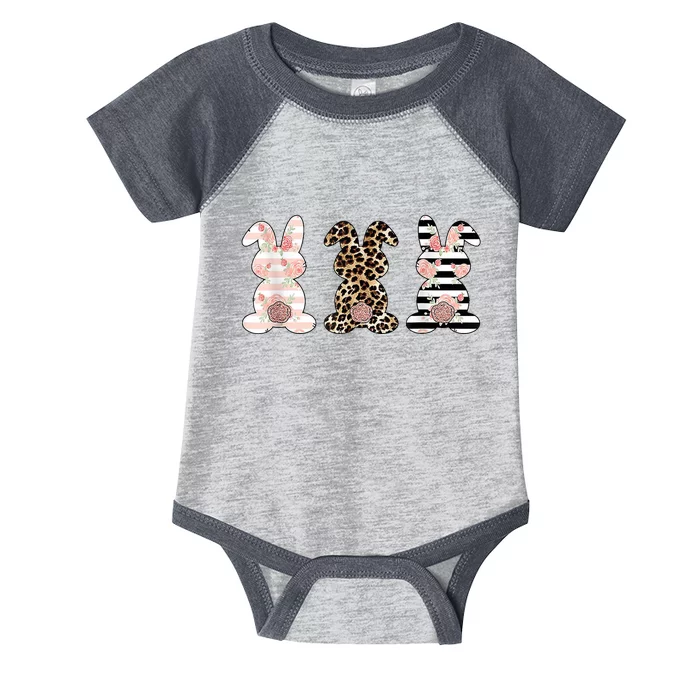 Trio Floral Easter Bunny Cute Infant Baby Jersey Bodysuit