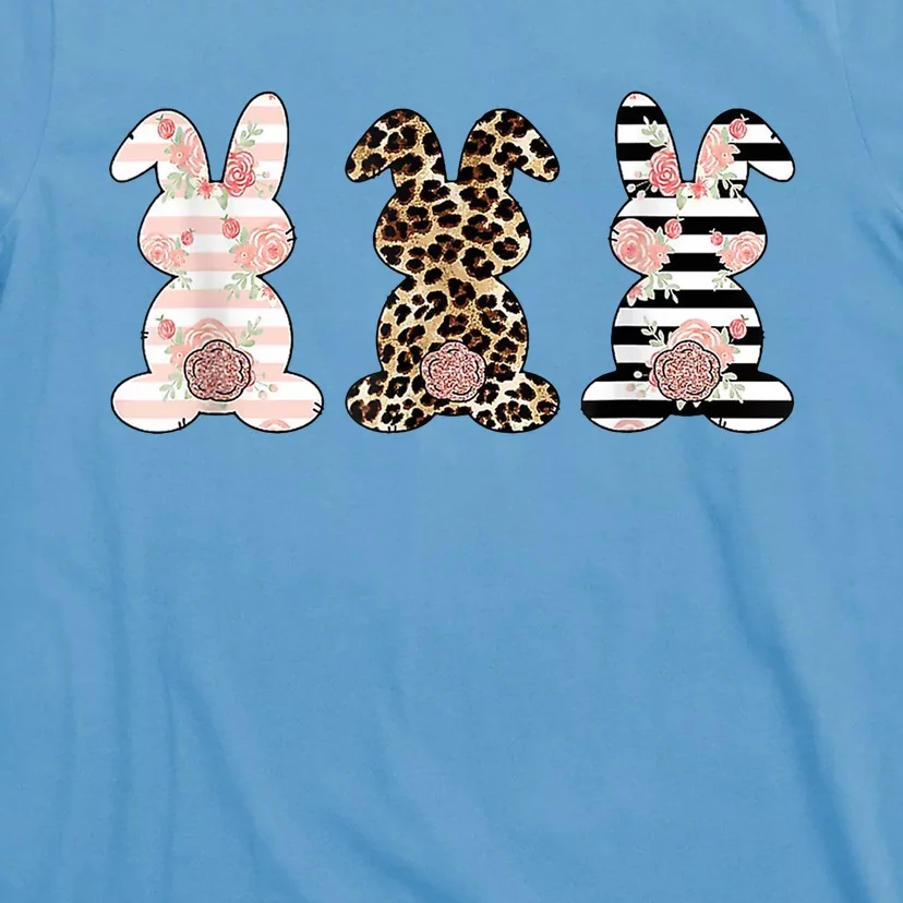 Trio Floral Easter Bunny Cute T-Shirt