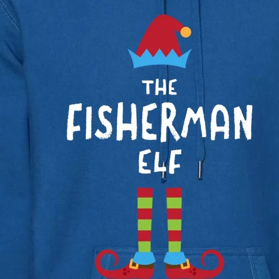 The Fisher Elf Christmas Fishing Xmas Fish Boss Employee Gift Premium Hoodie