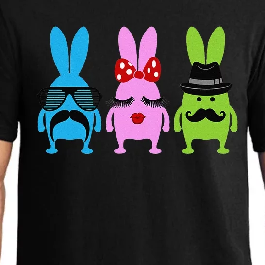 Three Funny Easter Bunnies Pajama Set