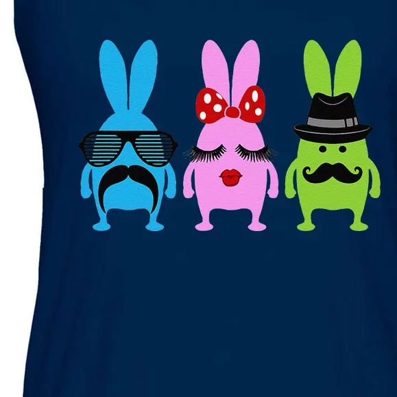 Three Funny Easter Bunnies Ladies Essential Flowy Tank