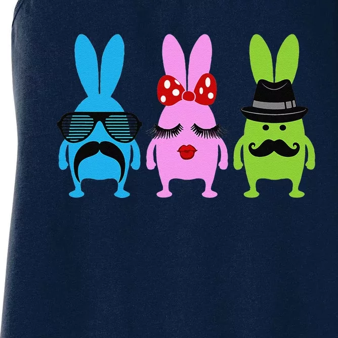 Three Funny Easter Bunnies Women's Racerback Tank