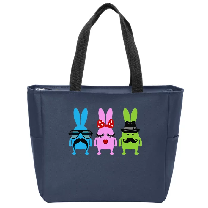 Three Funny Easter Bunnies Zip Tote Bag