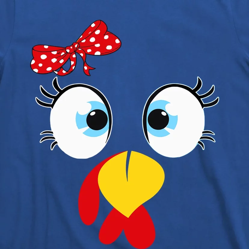 Turkey Face Eyelashes Glasses Funny Thanksgiving Great Gift T-Shirt