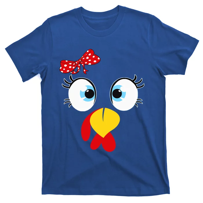 Turkey Face Eyelashes Glasses Funny Thanksgiving Great Gift T-Shirt