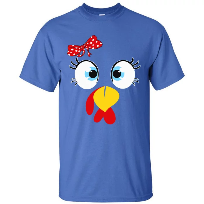 Turkey Face Eyelashes Glasses Funny Thanksgiving Great Gift Tall T-Shirt