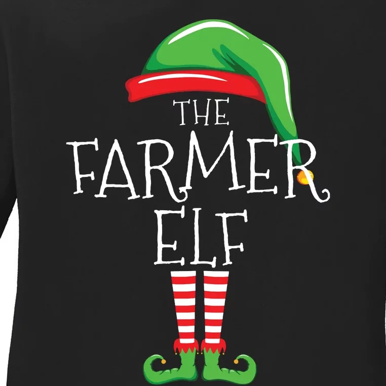 The Farmer Elf Christmas Family Matching Women Ladies Long Sleeve Shirt