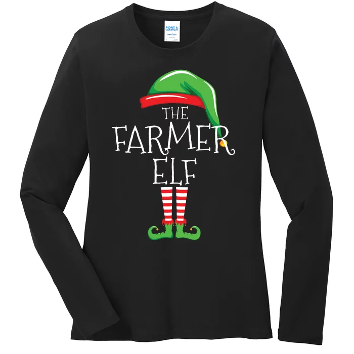 The Farmer Elf Christmas Family Matching Women Ladies Long Sleeve Shirt