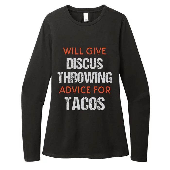 Track Field Events Throwing Humor Funny Discus Thrower Womens CVC Long Sleeve Shirt