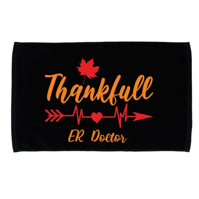 Thanksgiving Fall Er Doctor Heartbeat Thankful Medical Gift Microfiber Hand Towel