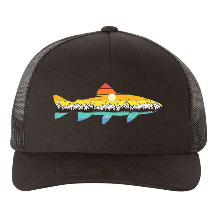 Trout Fly Fishing Outdoor Forest Nature Wildlife Fisherman Yupoong Adult 5-Panel Trucker Hat