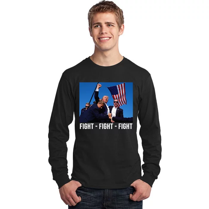 Trump Fight Fight Fight 2024 Tall Long Sleeve T-Shirt