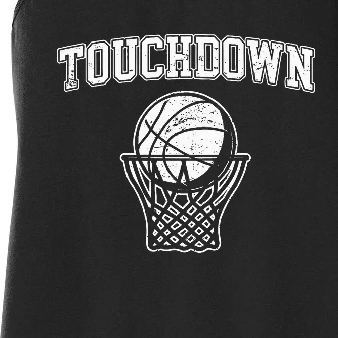 Touchdown Funny Football Basketball Sports Women's Racerback Tank