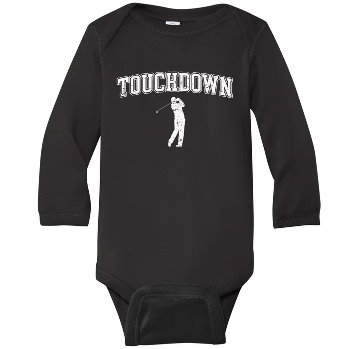 Touchdown Funny Football Golf Sports Baby Long Sleeve Bodysuit