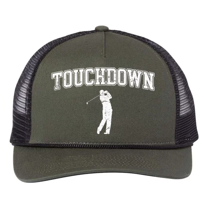 Touchdown Funny Football Golf Sports Retro Rope Trucker Hat Cap