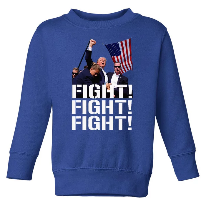 Trump Fight Fight Fight Trump Defiant Trump Shot Fist Pump Toddler Sweatshirt