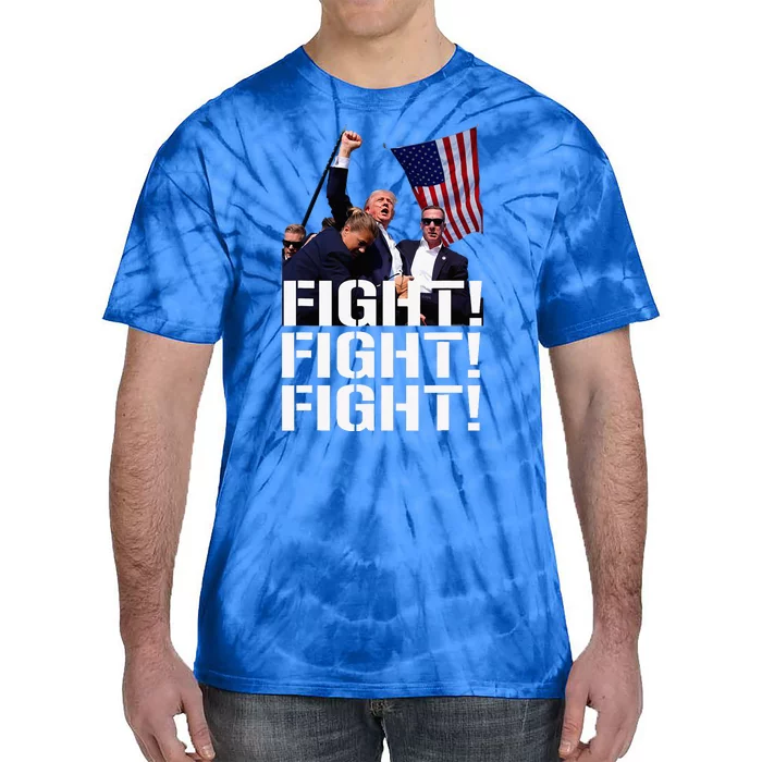 Trump Fight Fight Fight Trump Defiant Trump Shot Fist Pump Tie-Dye T-Shirt