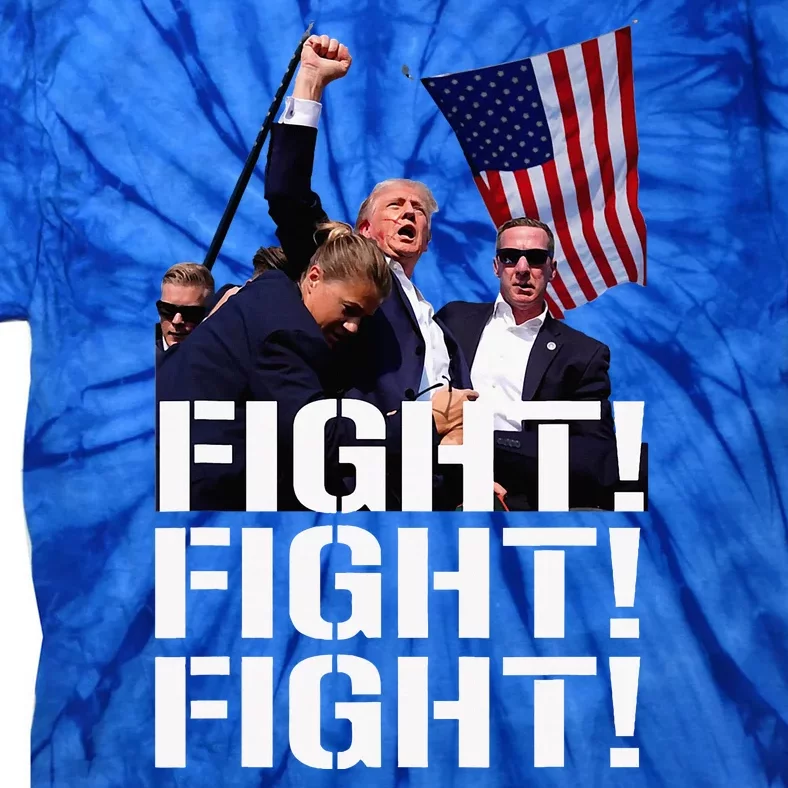 Trump Fight Fight Fight Trump Defiant Trump Shot Fist Pump Tie-Dye T-Shirt