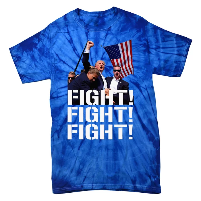 Trump Fight Fight Fight Trump Defiant Trump Shot Fist Pump Tie-Dye T-Shirt