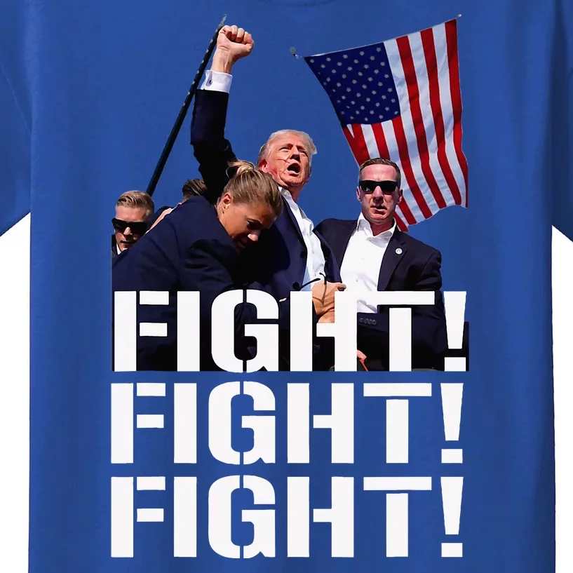 Trump Fight Fight Fight Trump Defiant Trump Shot Fist Pump Kids T-Shirt