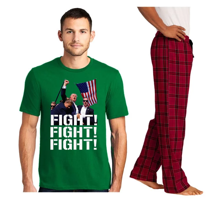 Trump Fight Fight Fight Trump Defiant Trump Shot Fist Pump Pajama Set