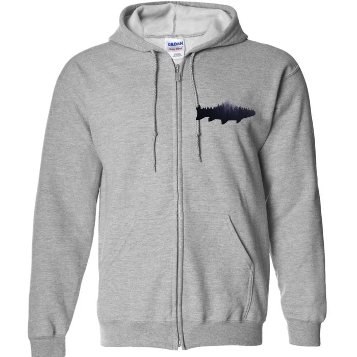 Trout Fly Fishing Nature Outdoor Fisherman Gift Full Zip Hoodie