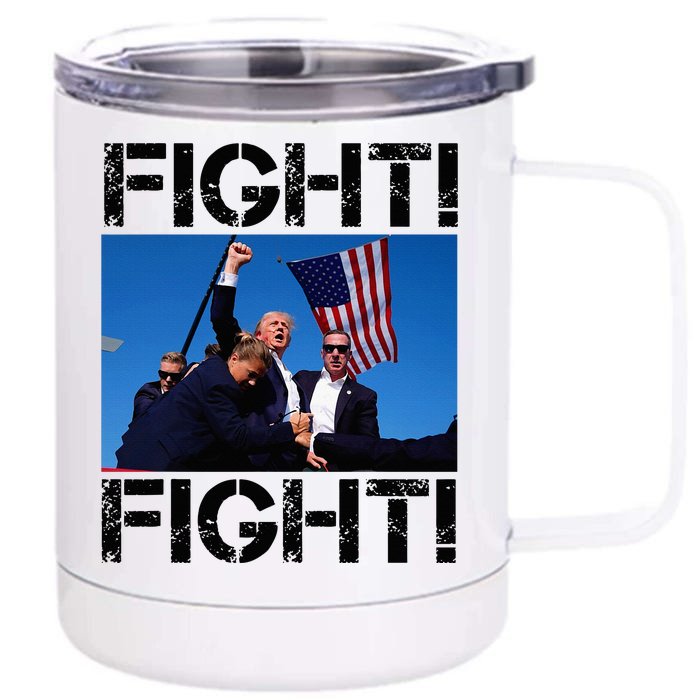 Trump Fight Fight Fight 2024 Pennsylvania Rally Front & Back 12oz Stainless Steel Tumbler Cup