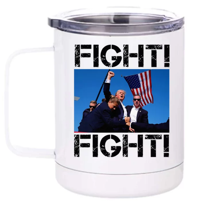 Trump Fight Fight Fight 2024 Pennsylvania Rally Front & Back 12oz Stainless Steel Tumbler Cup