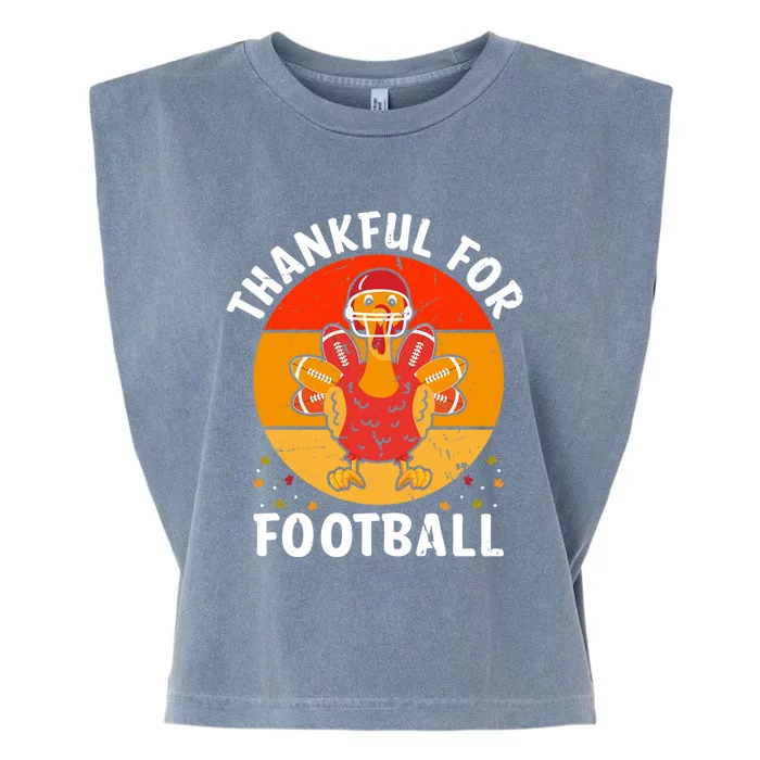 Thankful For Football Turkey With Football Thanksgiving Fan Gift Garment-Dyed Women's Muscle Tee