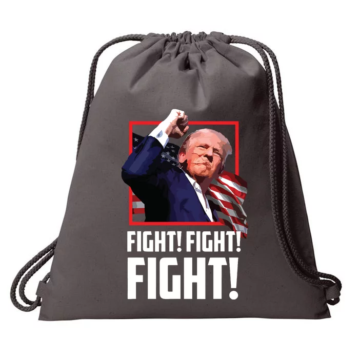 Trump Fist Fight Fight Fight Drawstring Bag