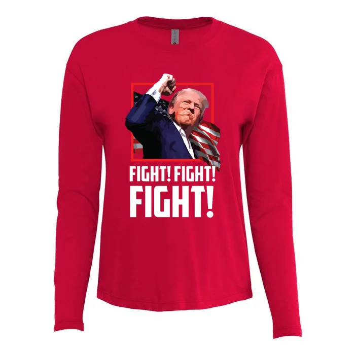 Trump Fist Fight Fight Fight Womens Cotton Relaxed Long Sleeve T-Shirt