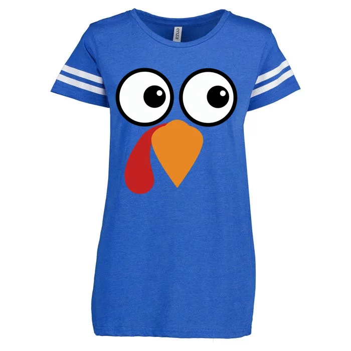 Turkey Face Funny Simple Lazy Halloween Costume Thanksgiving Cool Gift Enza Ladies Jersey Football T-Shirt