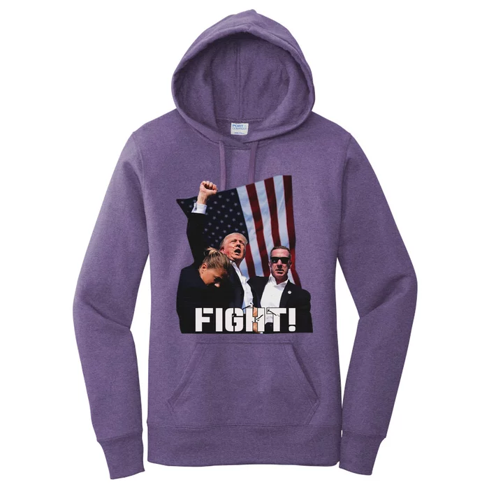 Trump Fighting For Supporters And Americans Women's Pullover Hoodie