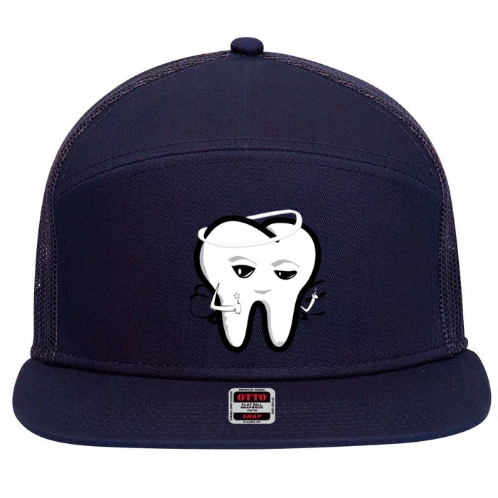 Tooth Fairy Funny Gift 7 Panel Mesh Trucker Snapback Hat