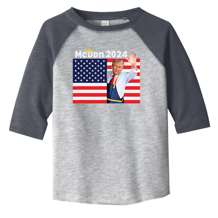 Trump French Fries Mcdon 2024 American Flag Maga Toddler Fine Jersey T-Shirt