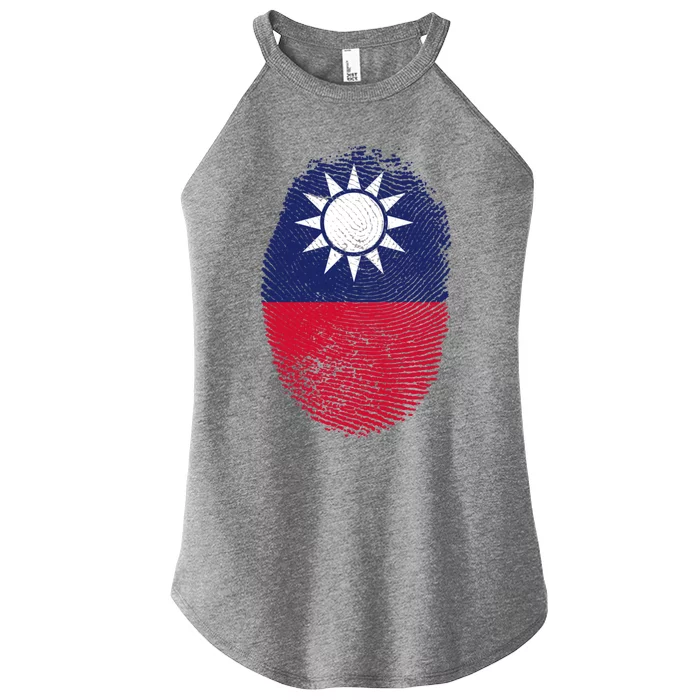 Taiwan Flag Fingerprint Proud Taiwanese Dna Gift Women’s Perfect Tri Rocker Tank