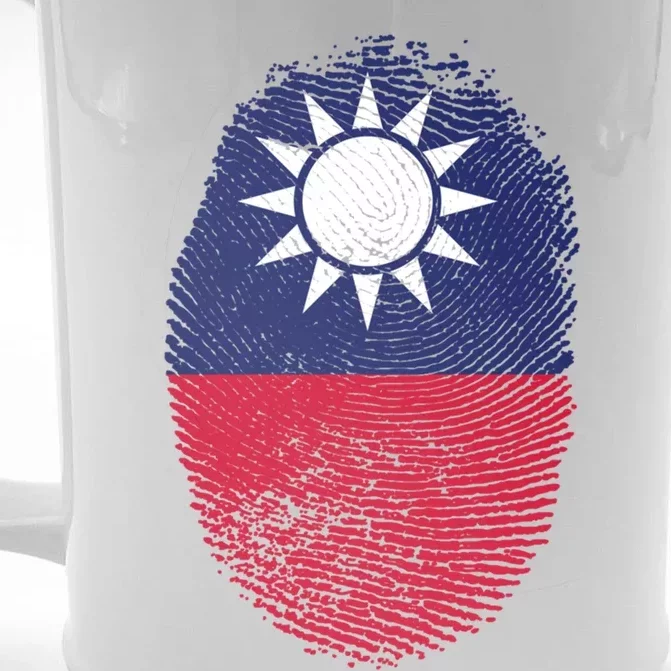 Taiwan Flag Fingerprint Proud Taiwanese Dna Gift Front & Back Beer Stein