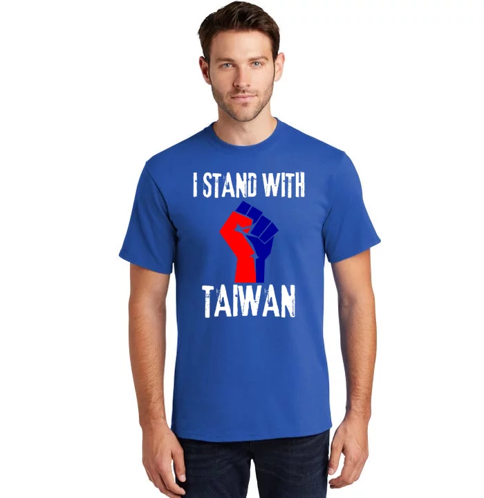 Taiwan Flag Fist Taiwanese Flag Colors I Stand With Taiwan Gift Tall T-Shirt