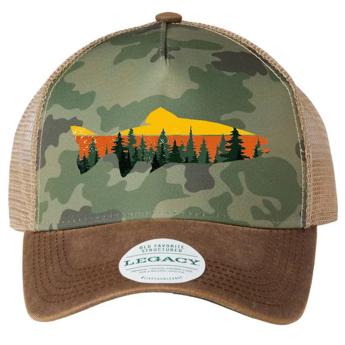 Trout Fly Fishing Outdoor Forest Nature Wildlife Fisherman Legacy Tie Dye Trucker Hat