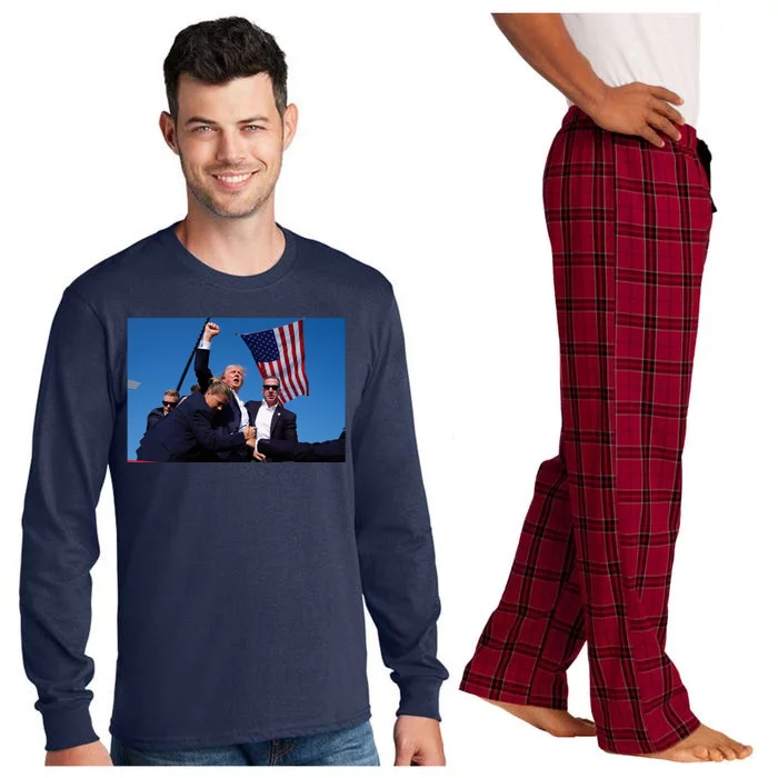 Trump Fight Fight Fight 2024 Save America Long Sleeve Pajama Set