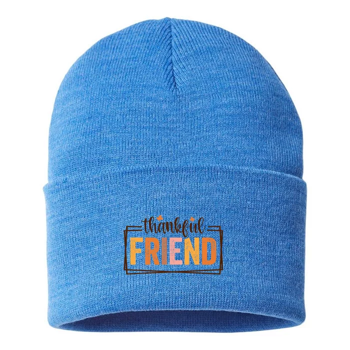 Thankful Friend Funny Fall Autumn Thanksgiving Funny Gift Sustainable Knit Beanie