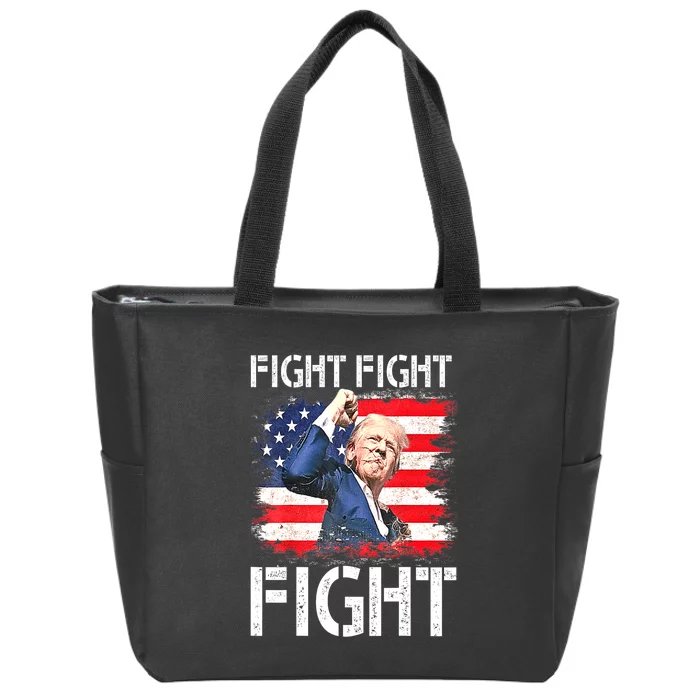 Trump Fight Fight Fight Trump Signals To Americans To Fight Gift Zip Tote Bag