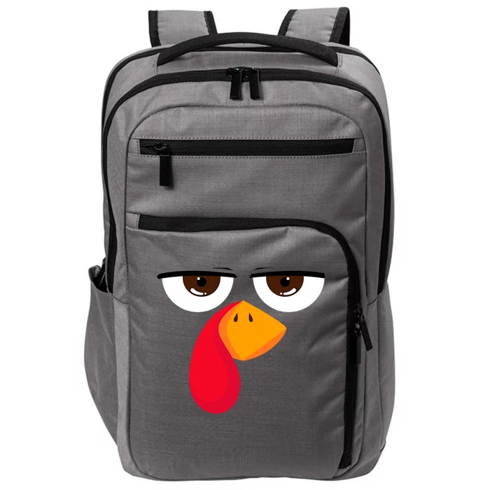 Turkey Face Funny Thanksgiving Gift Impact Tech Backpack