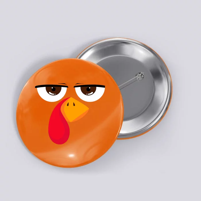 Turkey Face Funny Thanksgiving Gift Button