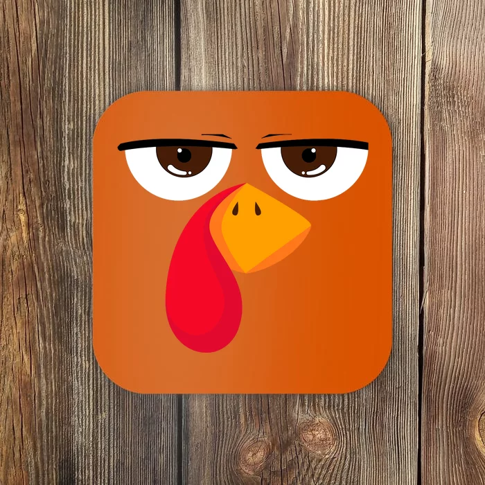 Turkey Face Funny Thanksgiving Gift Coaster