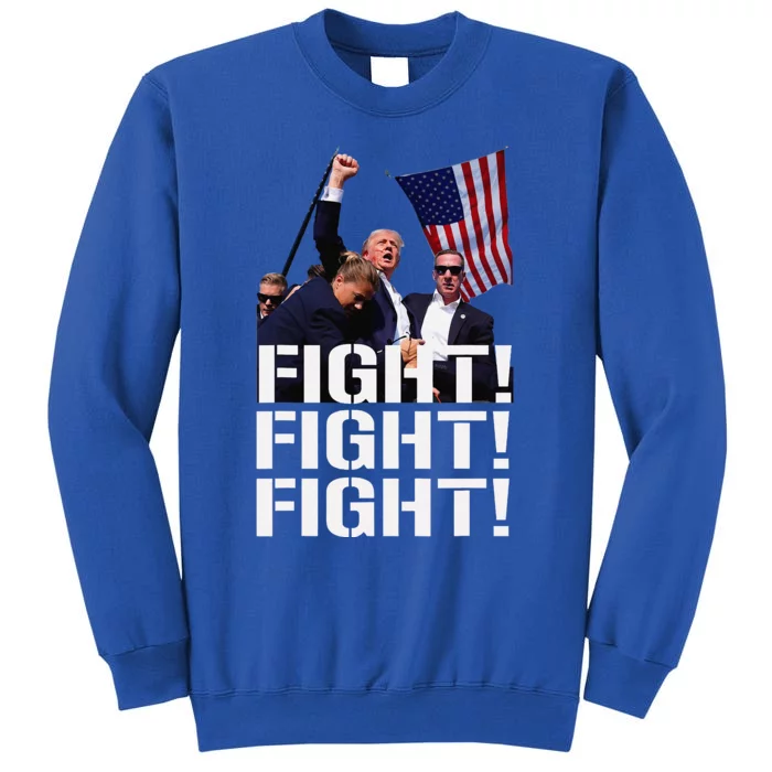 Trump Fight Fight Fight Trump Defiant Trump Shot Fist Pump Tall Sweatshirt